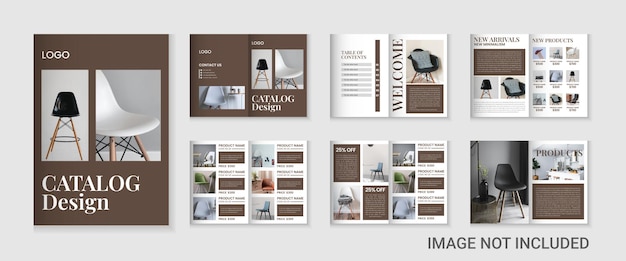 Progettazione del catalogo dei prodotti o progettazione del modello di catalogo di 12 pagine