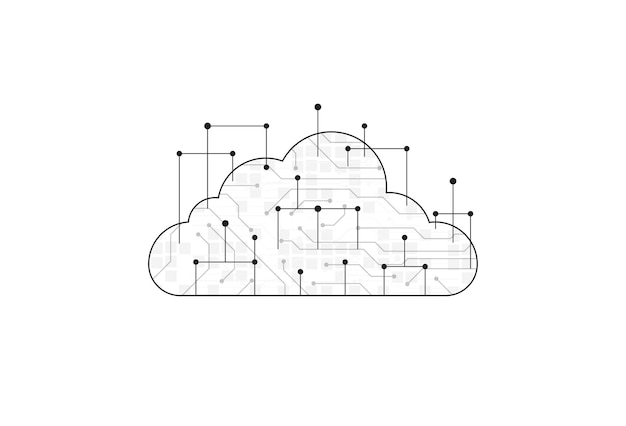 Progettazione del concetto di cloud networking computing Trasformazione digitale dei dati download e upload