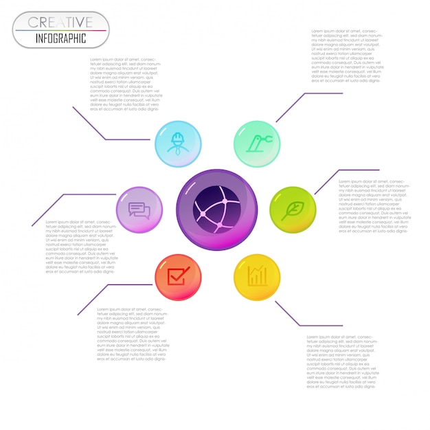 Progettazione del diagramma infografica con processo step