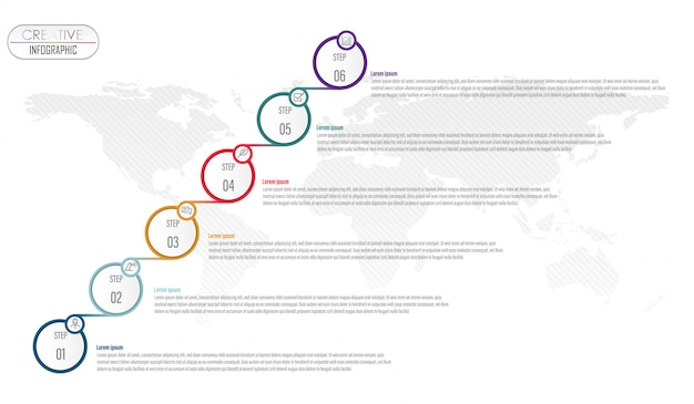 Progettazione del diagramma infografica con processo step