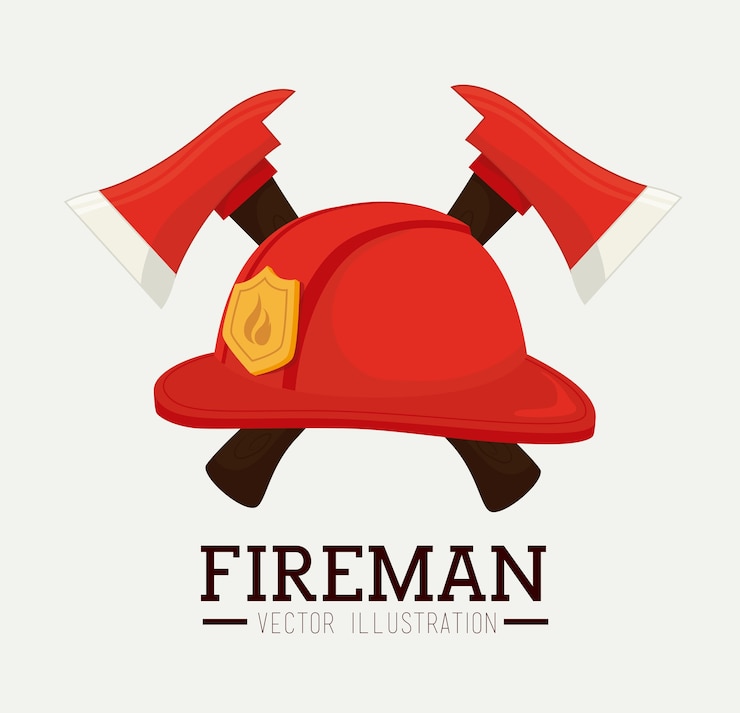 Vettore progettazione del firefigther sopra l'illustrazione bianca di vettore del fondo