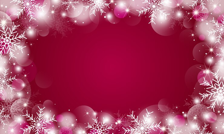 Vettore progettazione del fondo di natale dei fiocchi di neve e delle luci del bokeh