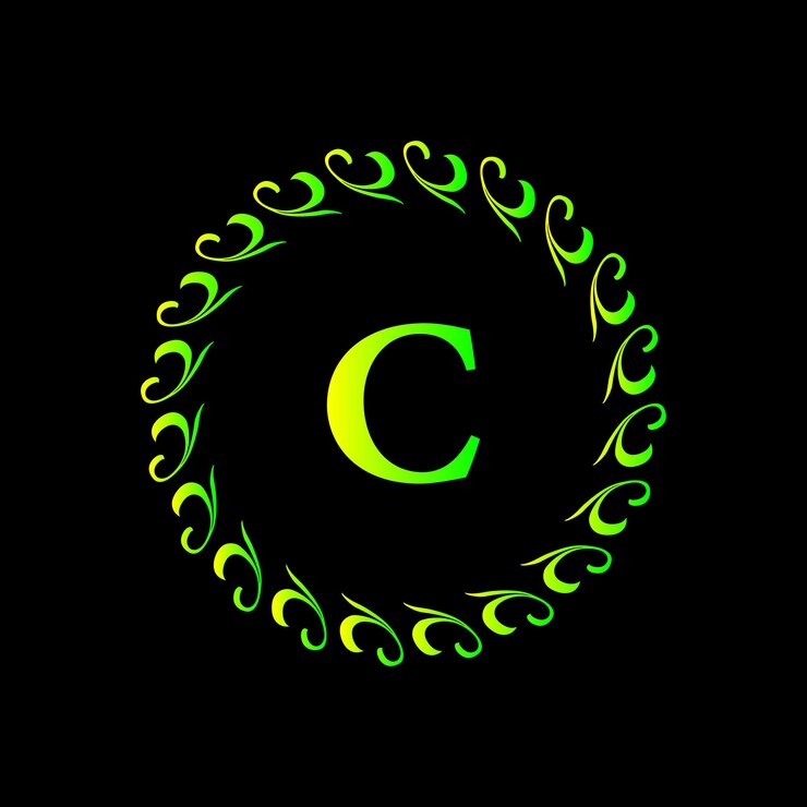 Vettore progettazione del logo 3d con carattere iniziale vettoriale verde