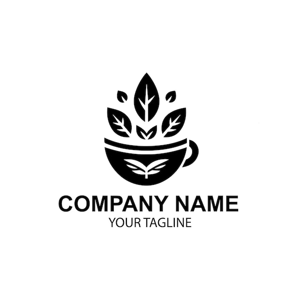 progettazione del logo a base di erbe vettoriali