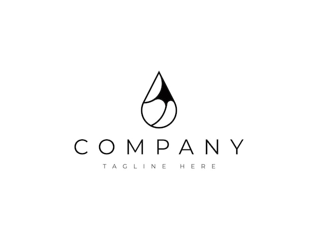 progettazione del logo astratta di goccia d'acqua