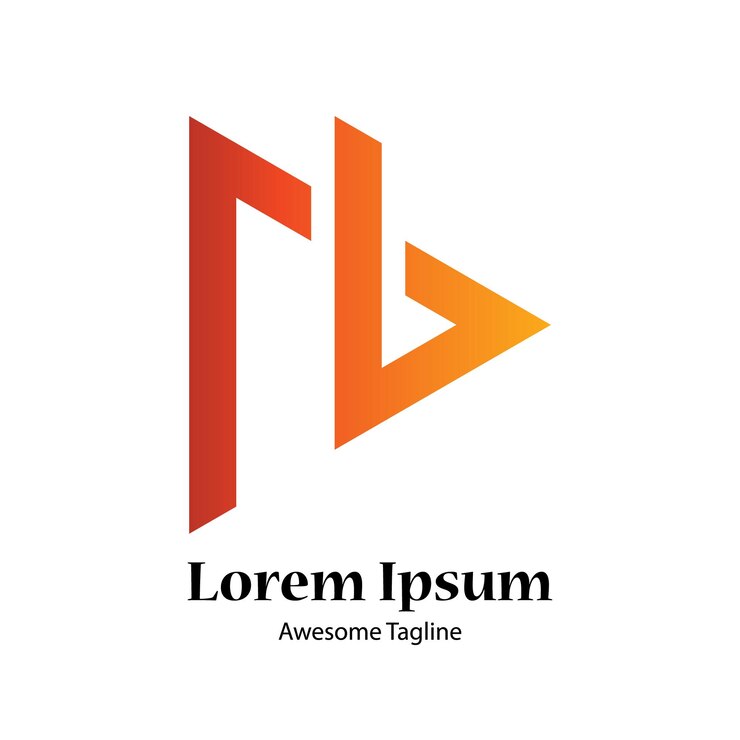 Progettazione del logo con gradiente delle lettere P e B