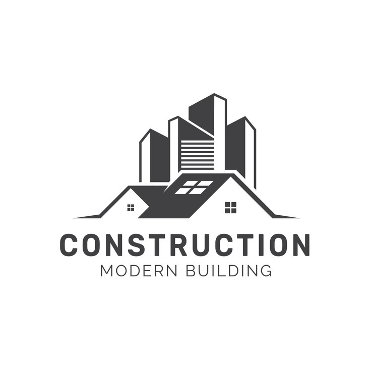 Progettazione del logo dell'edilizia immobiliare abstract modello vettoriale
