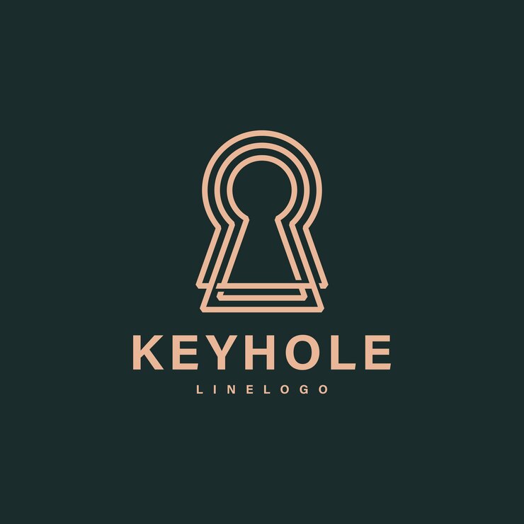 Vettore progettazione del logo della linea del foro chiave
