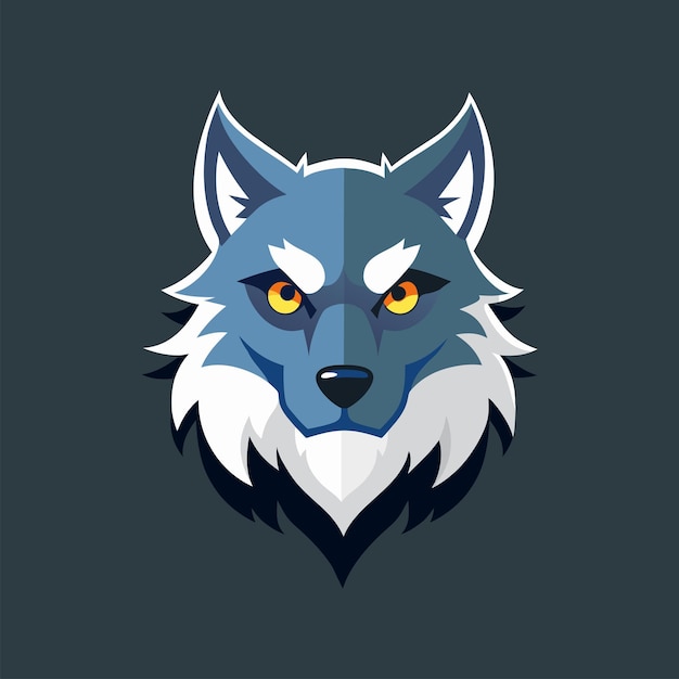 Progettazione del logo della mascotte a testa di lupo