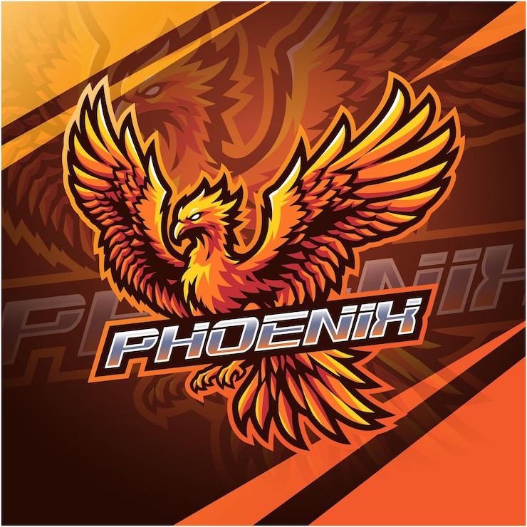 Progettazione del logo della mascotte di Phoenix esport