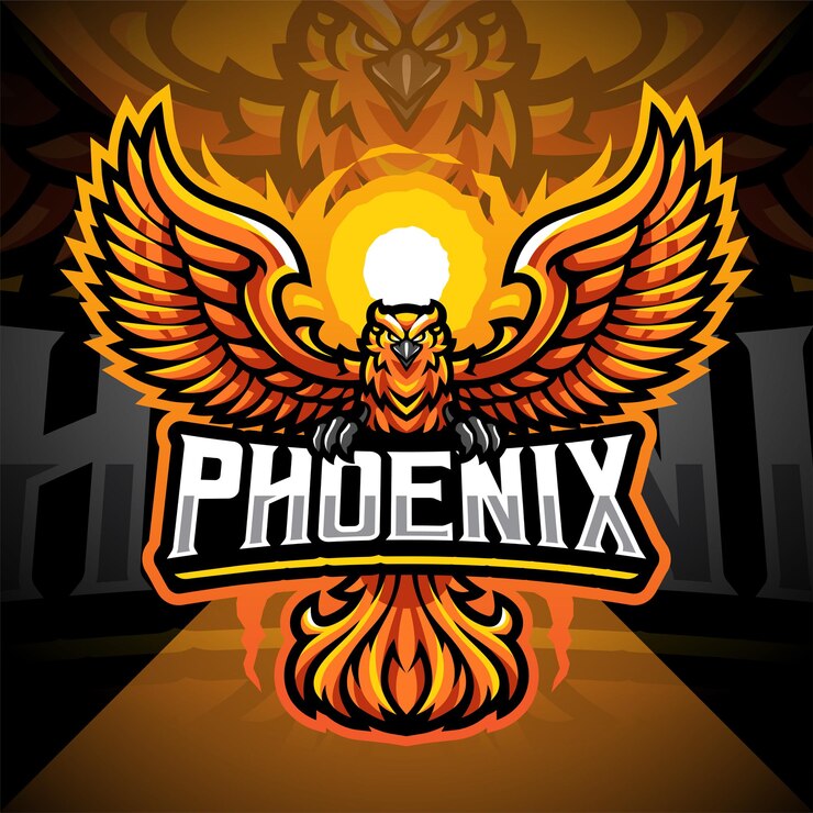 Progettazione del logo della mascotte di Phoenix esport