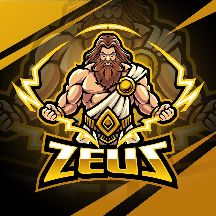Progettazione del logo della mascotte di Zeus esport