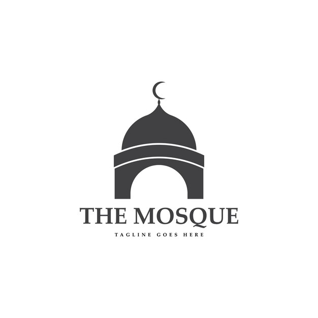 Progettazione del logo della moschea modello di logo islamico illustrazione vettoriale