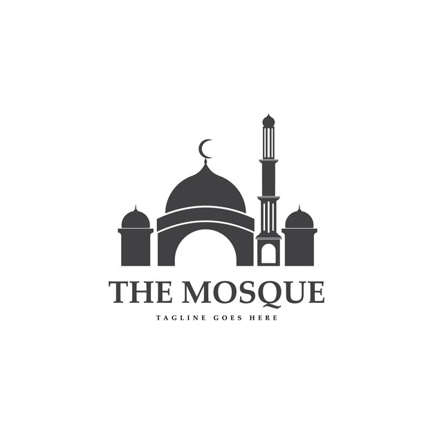 Progettazione del logo della moschea modello di logo islamico illustrazione vettoriale
