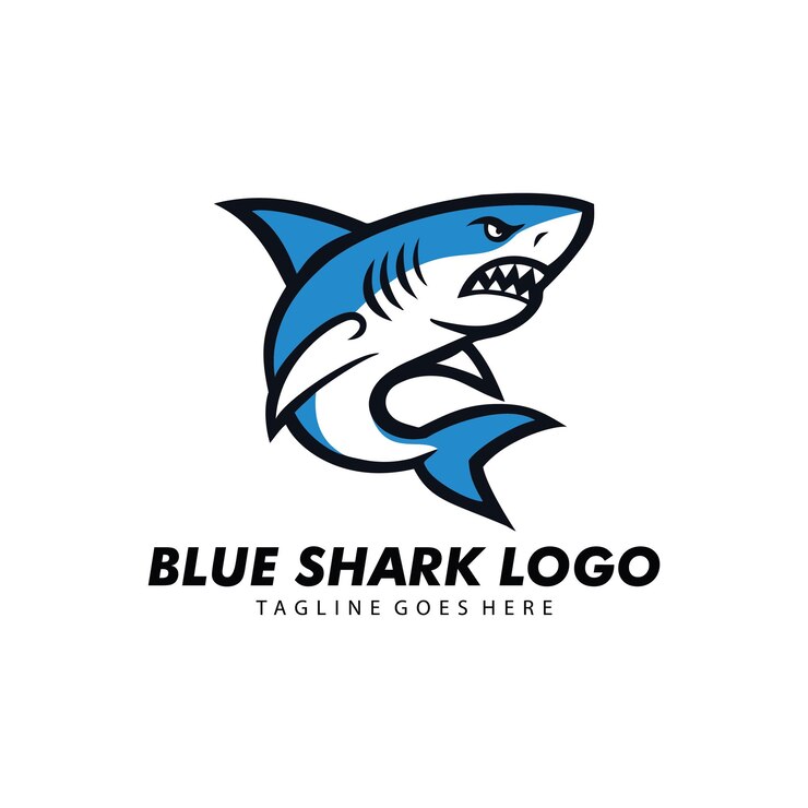 Progettazione del logo dello squalo blu
