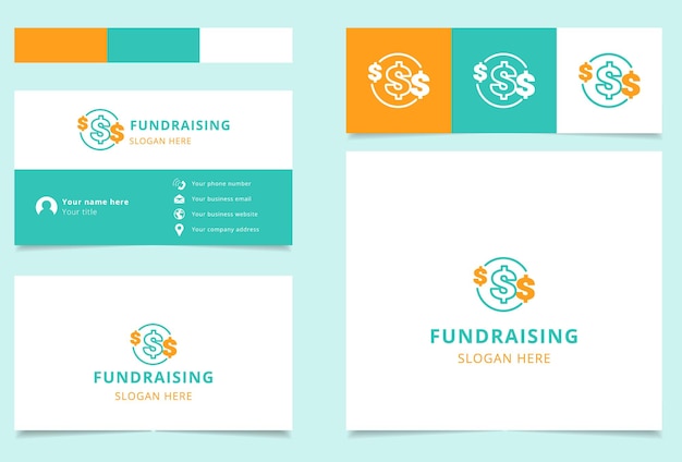 Progettazione del logo di raccolta fondi con libro di branding di slogan modificabile