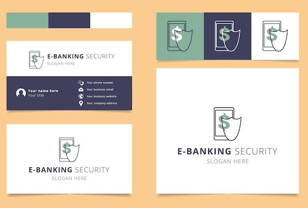 Progettazione del logo di sicurezza di Ebanking con marchio di slogan modificabile