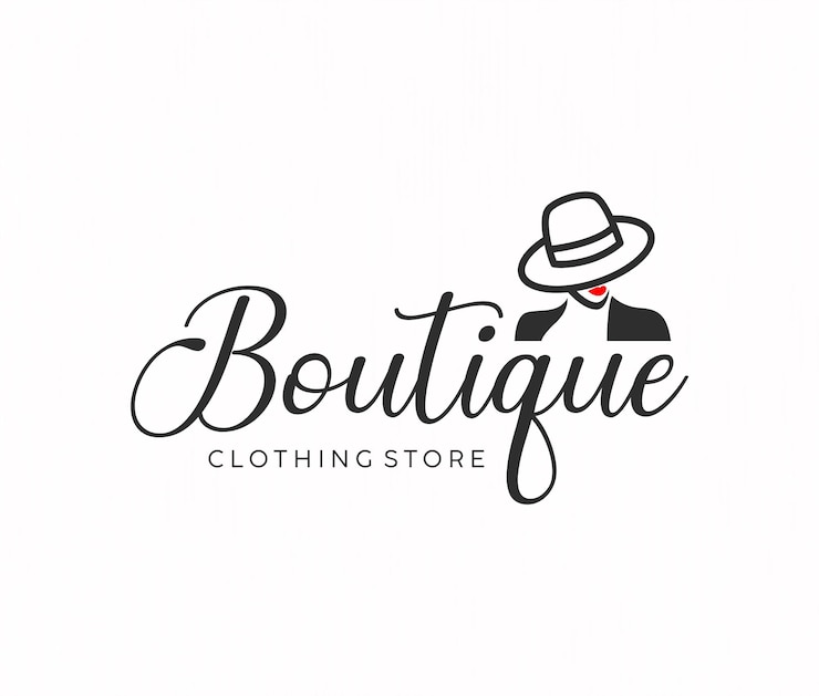 Vettore progettazione del logo di una boutique di abbigliamento femminile