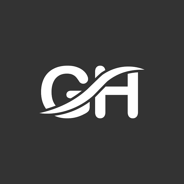 Progettazione del logo GH Trendy fantastico artistico GH iniziale basato su logo iconico dell'alfabeto