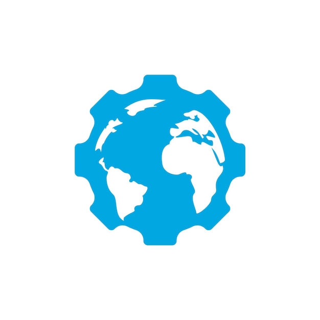 Progettazione del logo globale del vettore di ingranaggi