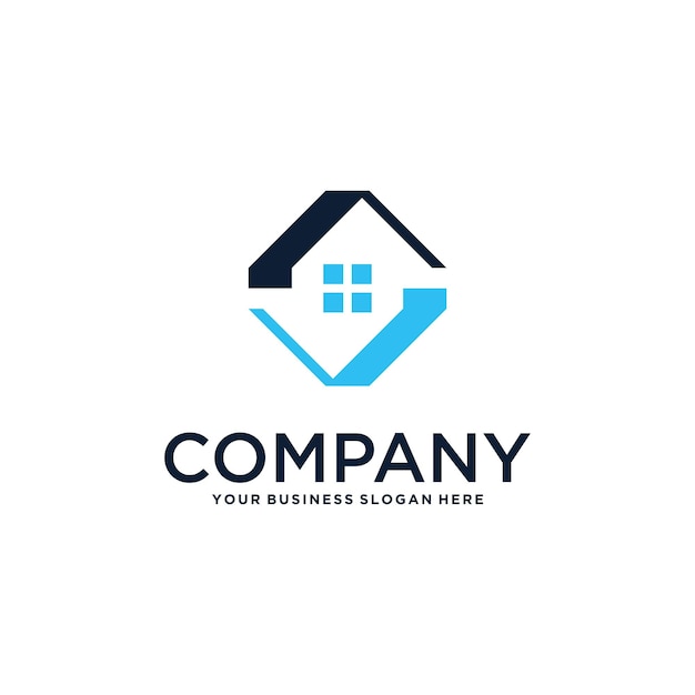 progettazione del logo immobiliare con ispirazione per case e edifici
