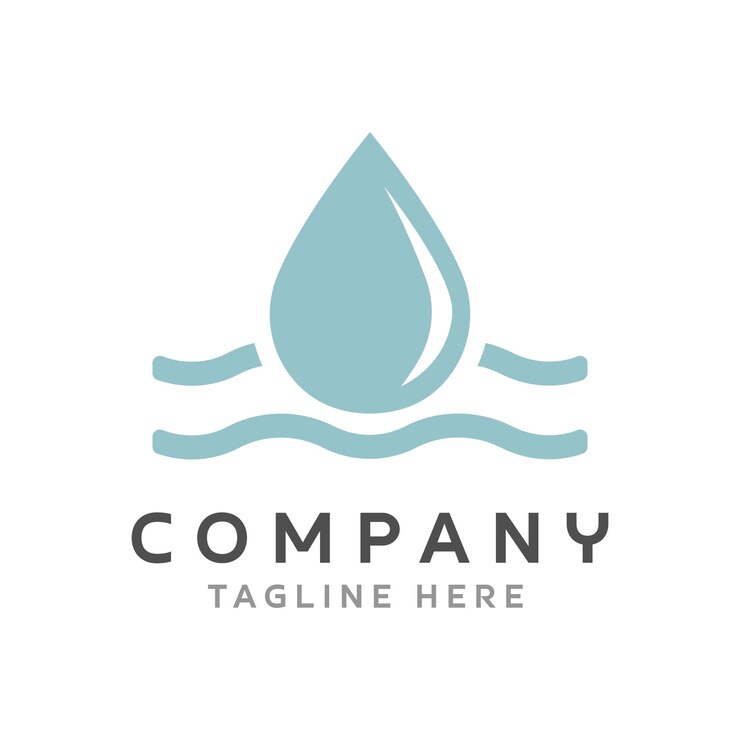 Vettore progettazione del logo in lettere d'acqua