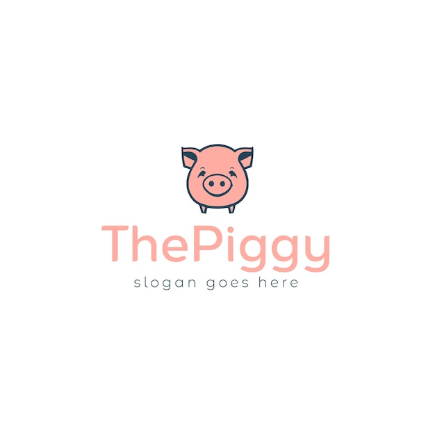 Progettazione del logo Pig Vector