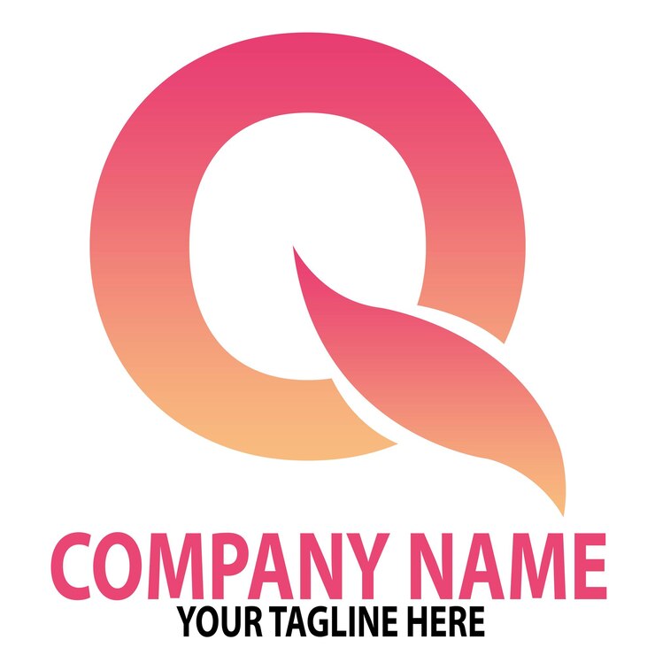 Vettore progettazione del logo q letter gradient