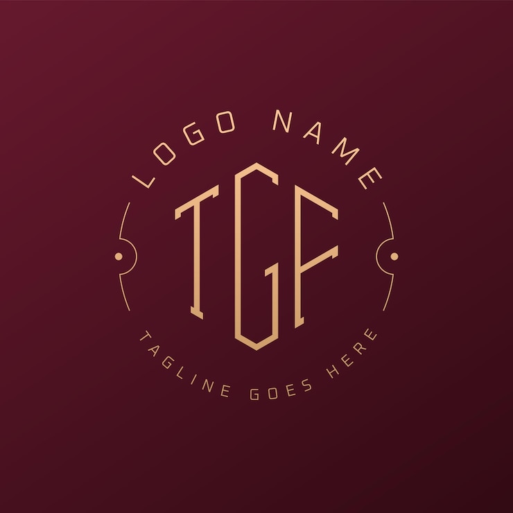 Vettore progettazione del logo tgf di lusso lettera elegante logo tgf monogramma poligono minimalista template di progettazione del logo tgf