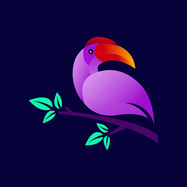 Vettore progettazione del logo tucano fullcolor