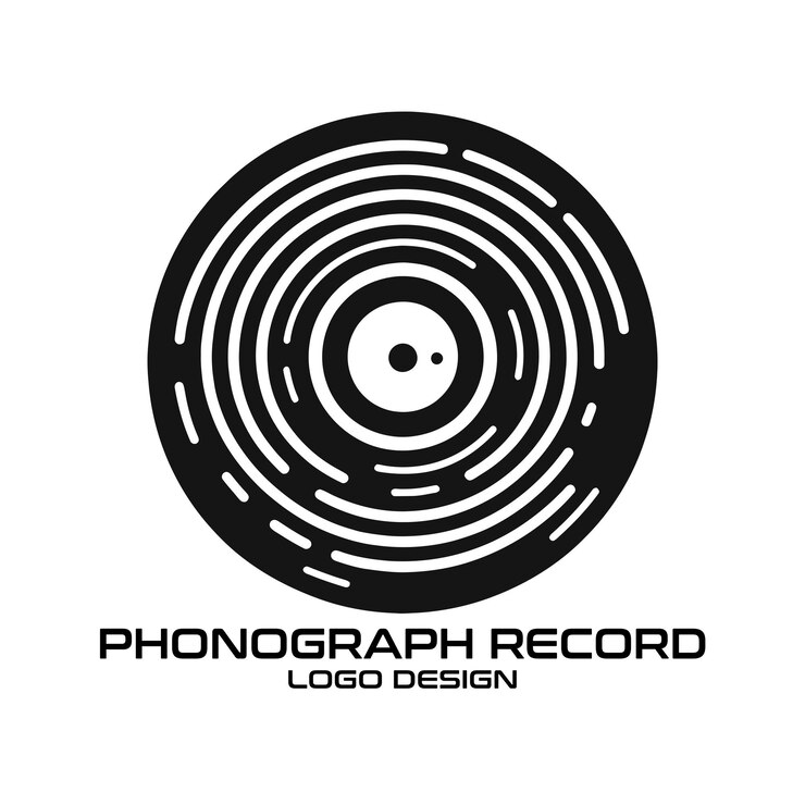 Vettore progettazione del logo vettoriale del disco fonografico