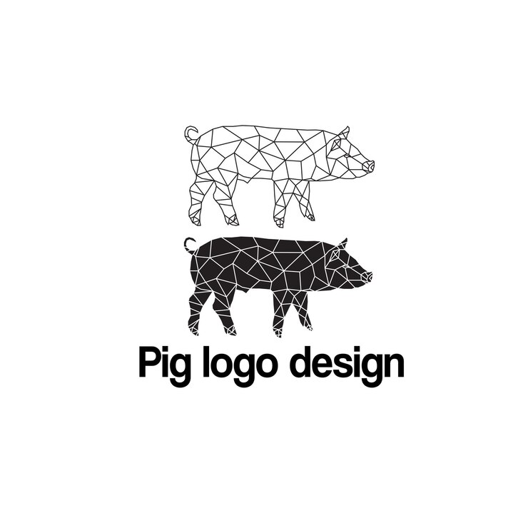 Progettazione del logo vettoriale del maiale