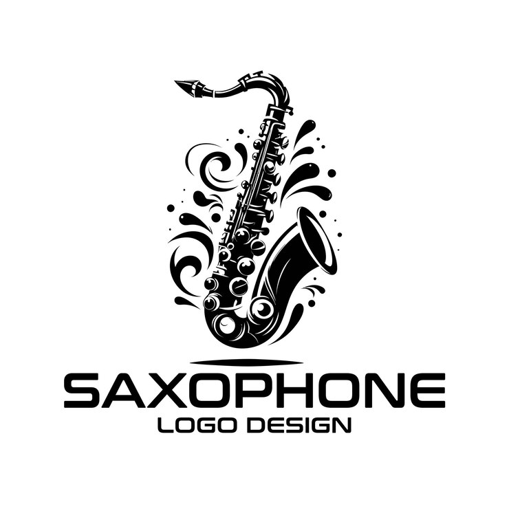 Vettore progettazione del logo vettoriale del sassofono
