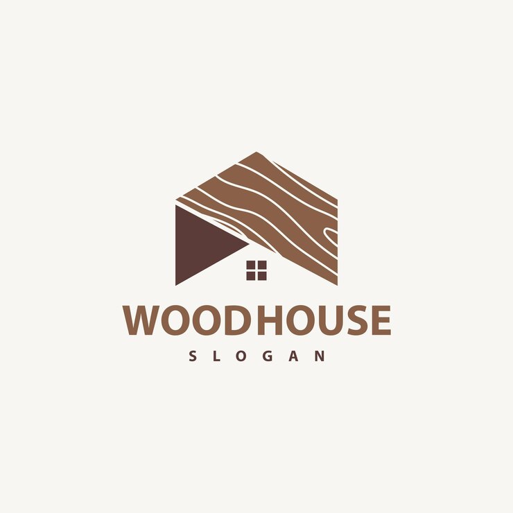 Progettazione del logo vettoriale della casa in legno 8