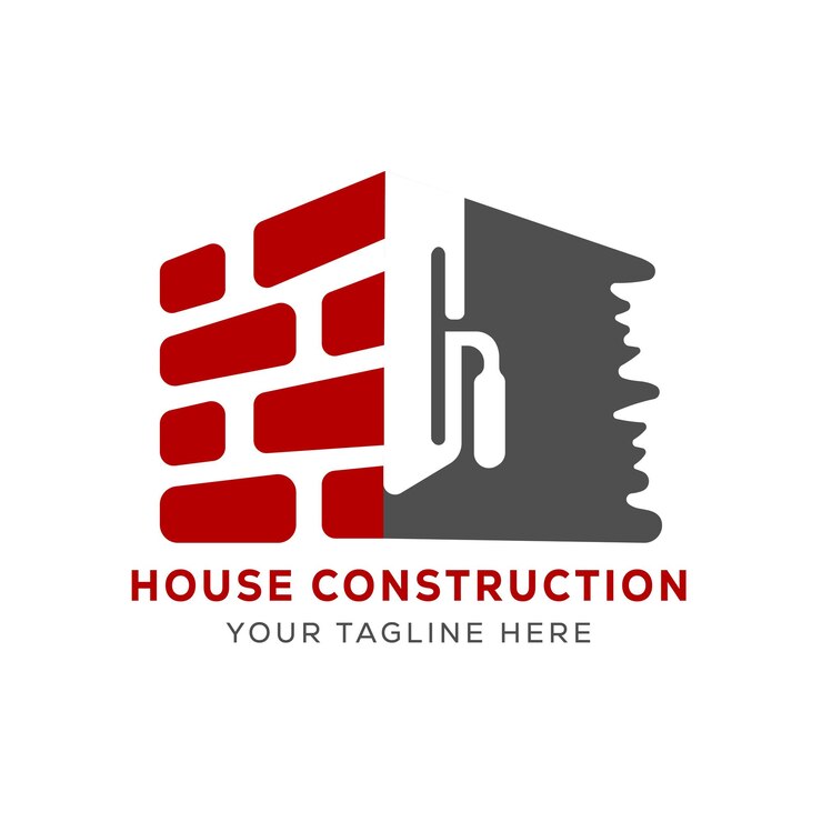 progettazione del logo vettoriale della costruzione della casa