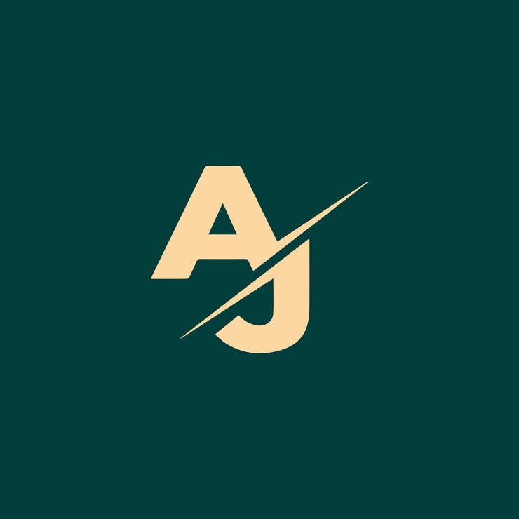 Vettore progettazione del logo vettoriale delle lettere aj