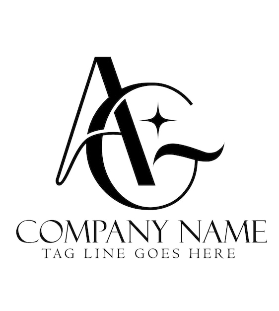 Progettazione del logo vettoriale di lettere AG o GA per gioielli boutique di lusso e start-up