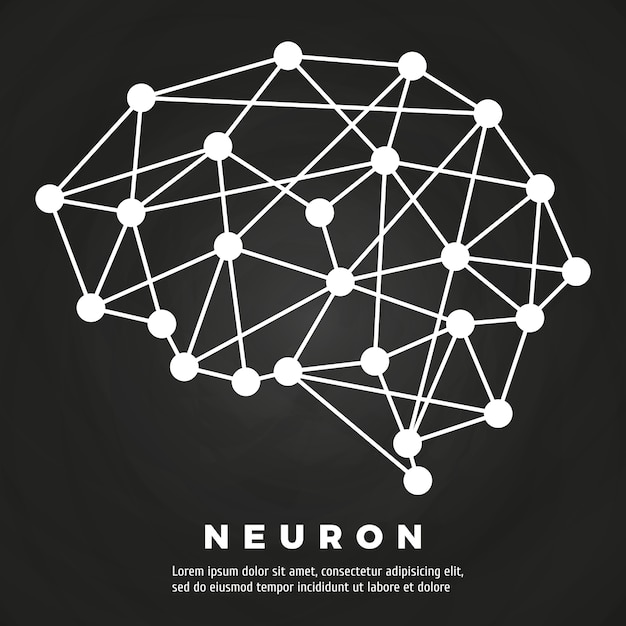 Progettazione del manifesto della lavagna della rete neurale del cervello di linea astratta