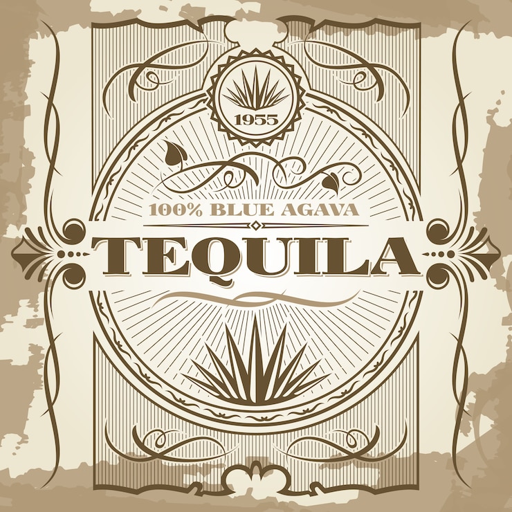 Vettore progettazione del manifesto di vettore di tequila dell'annata