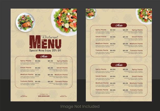 Progettazione del menu del ristorante