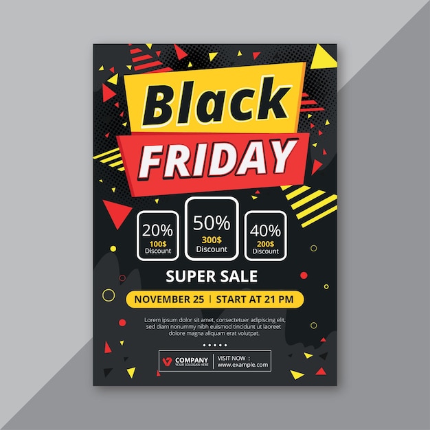 Progettazione del modello del Black Friday Progettazione del layout del poster