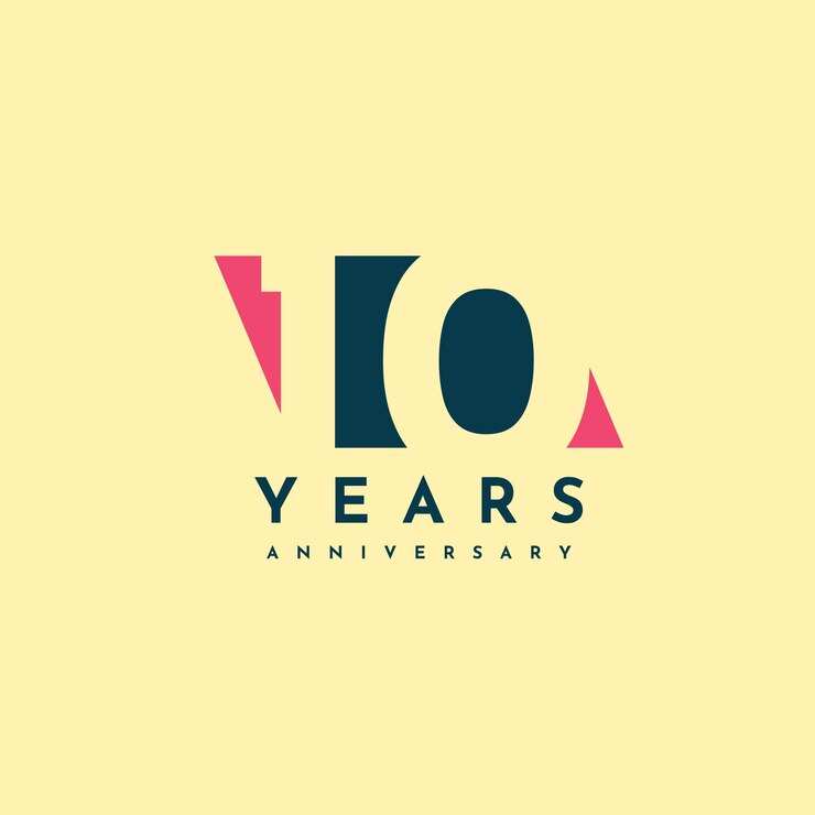 Progettazione del modello dell'illustrazione di celebrazione dell'anniversario di 10 anni