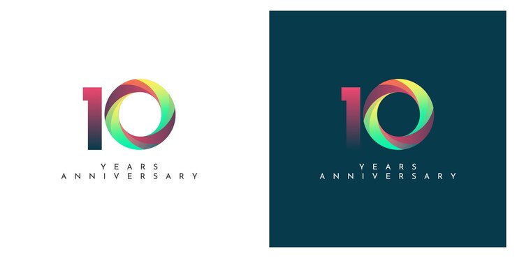 Progettazione del modello dell'illustrazione di celebrazione dell'anniversario di 10 anni