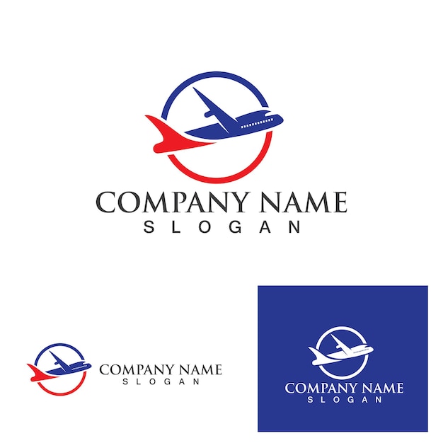 Progettazione del modello dell'illustrazione di vettore dell'icona del logo dell'aeroplano