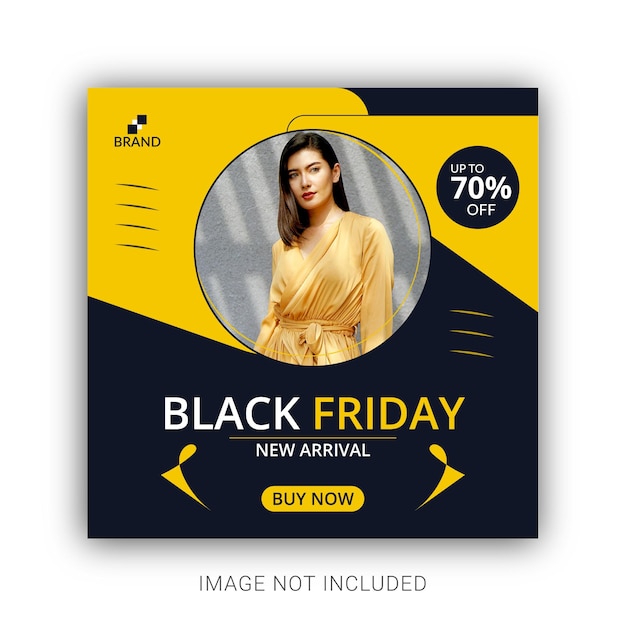 Progettazione del modello dell'insegna di social media di vendita del black friday
