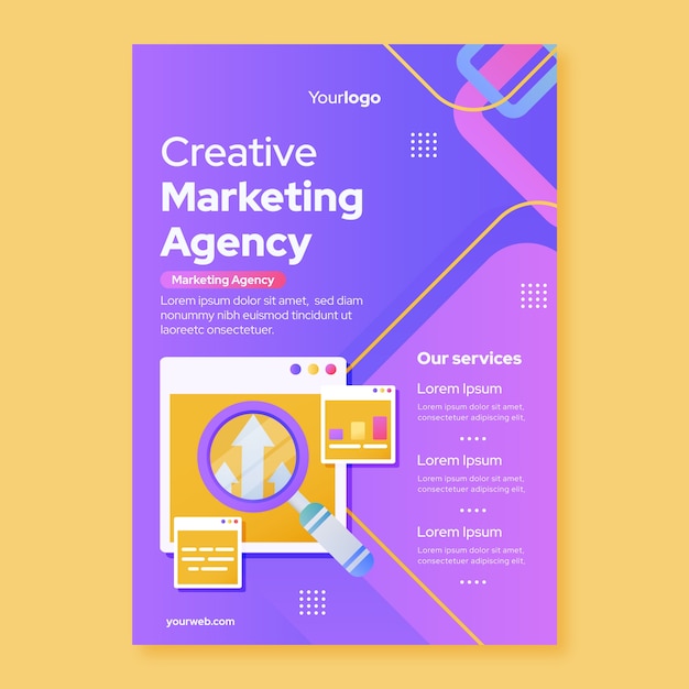 Progettazione del modello di agenzia di marketing gradiente