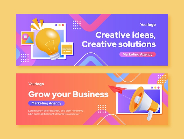 Progettazione del modello di agenzia di marketing gradiente