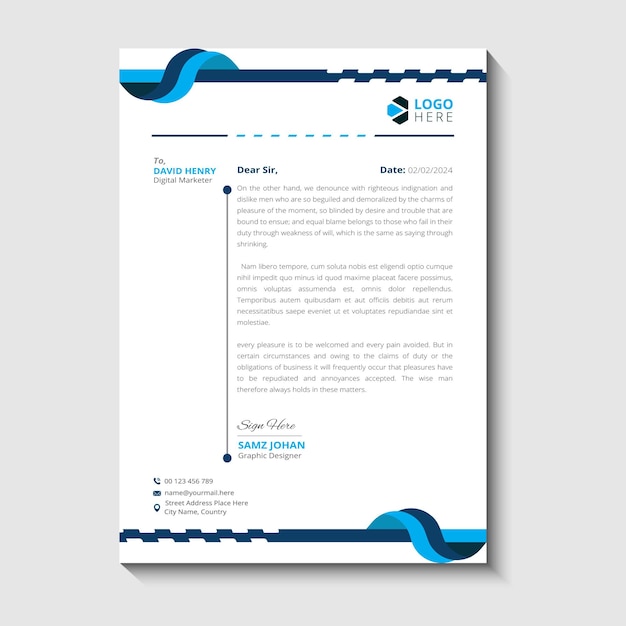Progettazione del modello di carta intestata