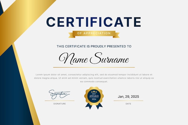 Progettazione del modello di certificato