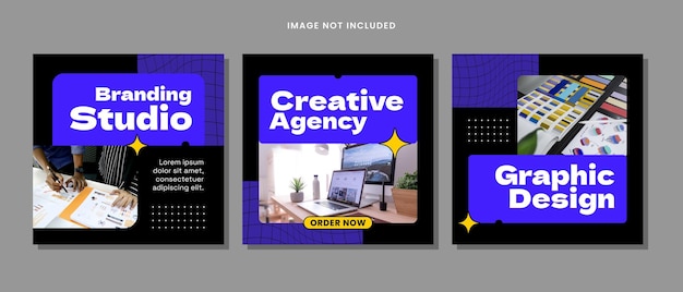 Progettazione del modello di feed creativo di instagram dell'agenzia
